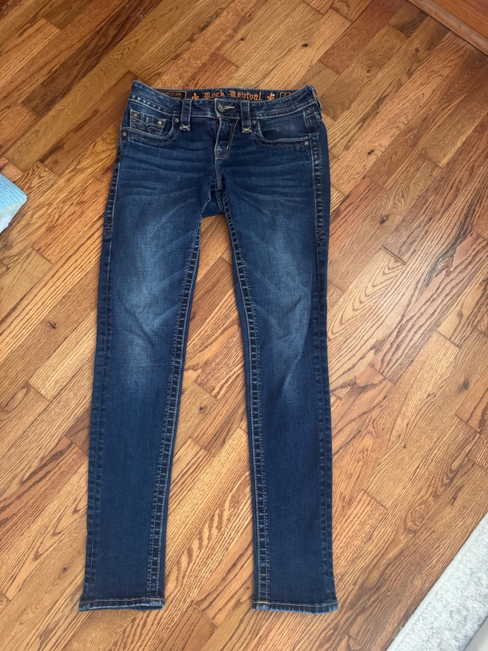 Vintage Rock Revival Women's Dark Indigo Skinny Jeans